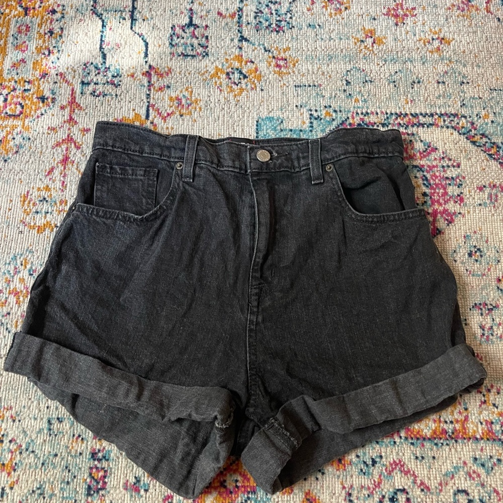 BDG Black Highrise Mom Shorts